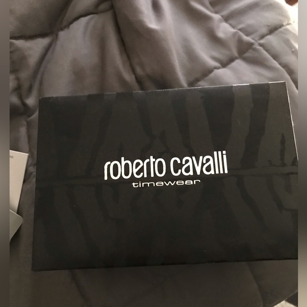 Roberto Cavalli mens watch stainless steel.. watch , box,cards packets complete